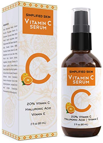 Book Cover Vitamin C Serum 20% for Face & Eyes (2 oz). Anti Aging, Wrinkles, Acne & Dark Spot Remover Treatment with Hyaluronic Acid & Vit E. Antioxidant Facial Serum by Simplified Skin