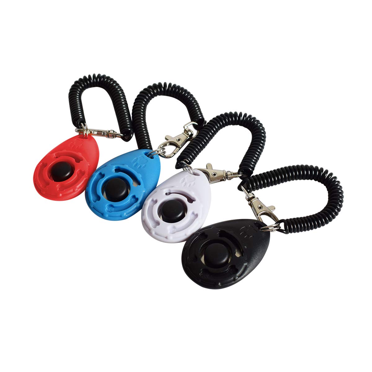 Book Cover Ruconla- 4 Pack Dog Training Clicker with Wrist Strap, Pet Training Clicker Set