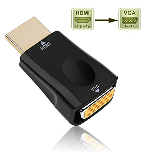 Book Cover HDMI to VGA Adapter Converter Gold-Plated HDMI Adapter,VGA to HDMI Adapter for Monitor PC Laptop DVD Desktop and Other HDMI Input Devices - Black