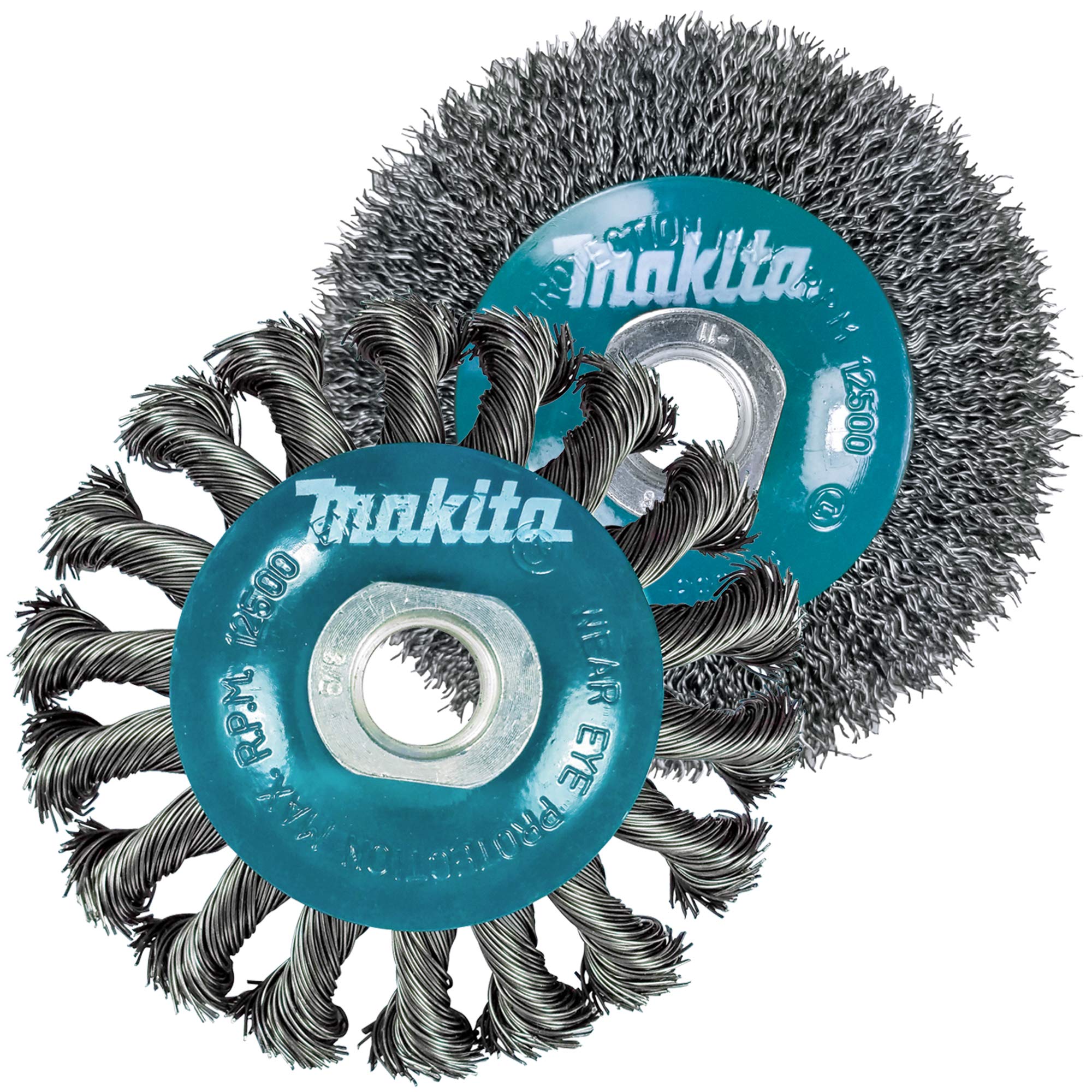 Book Cover Makita 2 Piece - 4 Inch Crimped & Twist Wire Wheel Brush Set for 4.5