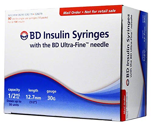 Book Cover BD Ultra-Fine Insulin Syringes 30G 1/2 cc 1/2 inch 90/bx