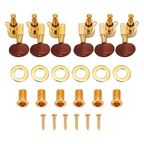 Book Cover Guitar Tuning Pegs Tuners hine Heads Tuning Pegs Locking Tuners hine Heads For Acoustic Electric Guitar, Acoustic Guitar hine Heads Knobs Guitar String Tuning Peg Tuner (3L + 3R) (Gold) G