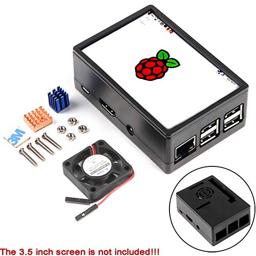Book Cover MakerFocus Raspberry Pi 3 Case Protective Case, Raspberry Pi 3.5 inch Display Case, with Mini Cooling Fan for Raspberry Pi 3B, 3B+,2B,2B+ Compatible with Raspberry Pi GPIO 3.5 inch Display