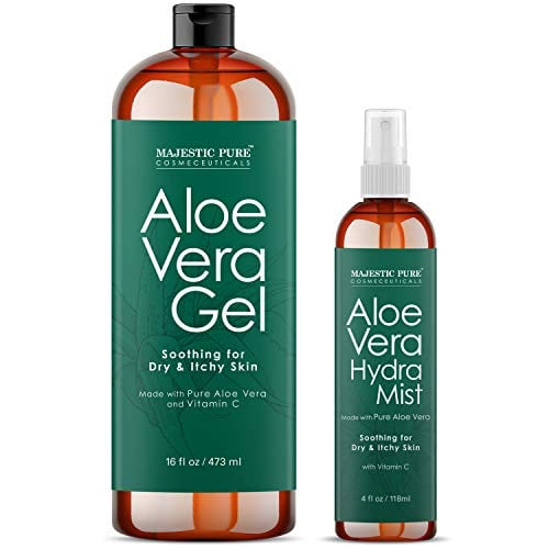 Book Cover MAJESTIC PURE Aloe Vera Gel and Mist Super Combo - 16 oz Gel and 4 oz Hydra Spray - 100 Percent Pure and Natural Cold Pressed Aloe Vera for Hair Growth, Face, Body and Skin