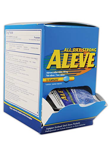 Book Cover Aleve MP48850 Pain Relief Tablet, Standard, Blue/White (Pack of 50)