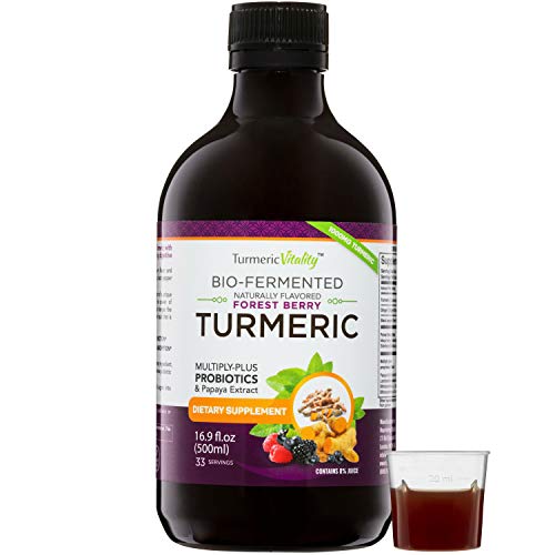 Book Cover Liquid Turmeric Curcumin Supplement with Probiotics & Papaya Digestive Enzymes | Joint Pain & Digestion Support with Ginger and Black Pepper - 1000mg