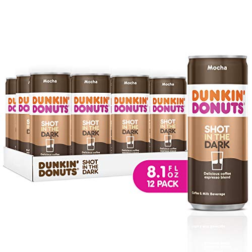 Book Cover Dunkin Donuts Shot In The Dark, coffee espresso blend drink (Mocha, 8.1 fl oz, 12 Pack)