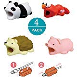 Book Cover Newseego Compatible iPhone Cable Protector Charger Saver Cable Cute Animal Cable Accessory-4 Pack