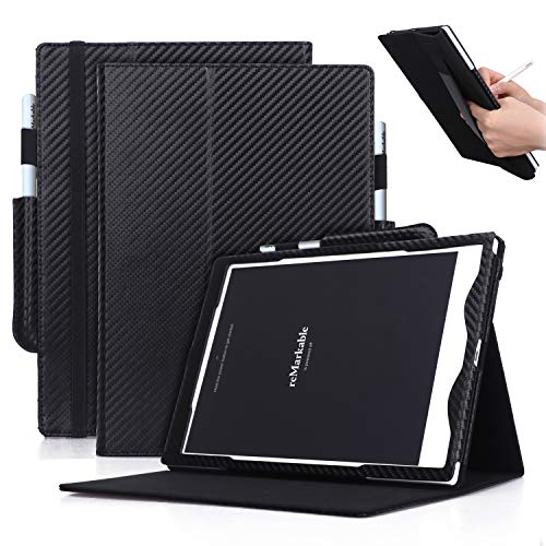 Book Cover TopACE Remarkable Paper Tablet Case, Organic Canvas Case with Stand Function and Pen Slot for Remarkable - The Paper Tablet (Black)