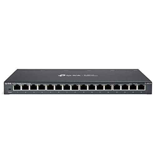 Book Cover TP-Link 16 Port Switch Gigabit | Ethernet Network Switch | Shielded Ports | Fanless | Desktop | Sturdy Metal | Traffic Optimization | Unmanaged (TL-SG116)