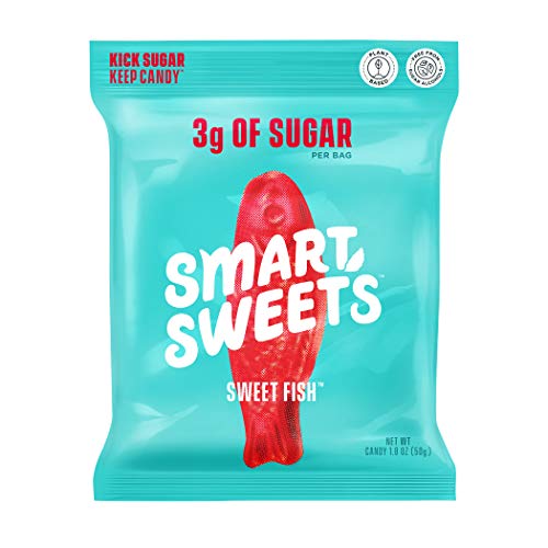 Book Cover SmartSweets , Candy with Low Sugar (3g), Low Calorie(100), Plant-Based, Sweet Fish (Pack of 12)