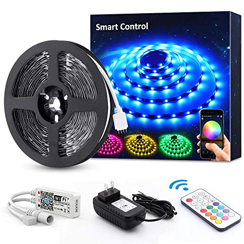 Book Cover Novostella Smart RGB LED Strip Lights Kit, 20ft Wireless Color Changing 5050 LEDs, RF Remote Dimmable 12V Non-Waterproof LED Tape for Home Lighting Bar, Working with Alexa Goolge Assistant, UL Listed
