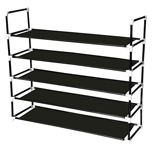 Book Cover Shoe Rack Shoe Organizer Shoe Storage Shoe Racks for Closets,25 Pairs Stackable, Easy to Assemble, No Tools Required, Black