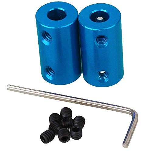 Book Cover IBEUTES Blue 6mm to 6mm Aluminum Shaft Coupling Rigid Coupling Coupler Motor Connector with Spanner Pack 2PCS
