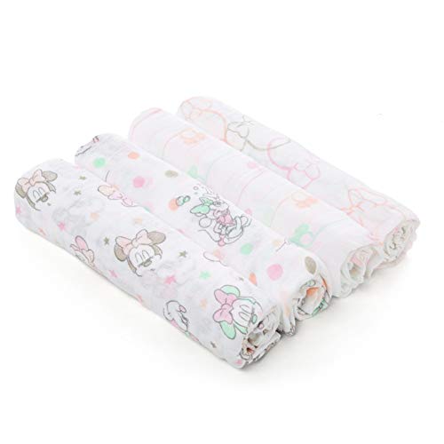 Book Cover Aden by Aden + Anais Disney Swaddle Blanket | Muslin Blankets for Girls & Boys | Baby Receiving Swaddles | Ideal Newborn Gifts, Unisex Infant Shower Items, Wearable Swaddling Set, Minnie Mouse