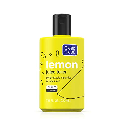 Book Cover Clean & Clear Brightening Lemon Juice Facial Toner with Vitamin C and Lemon Extract to Gently Expel Impurities and Tone Skin, Alcohol-Free Oil-Free Cleansing Vitamin C Astringent Face Toner, 7.5 oz