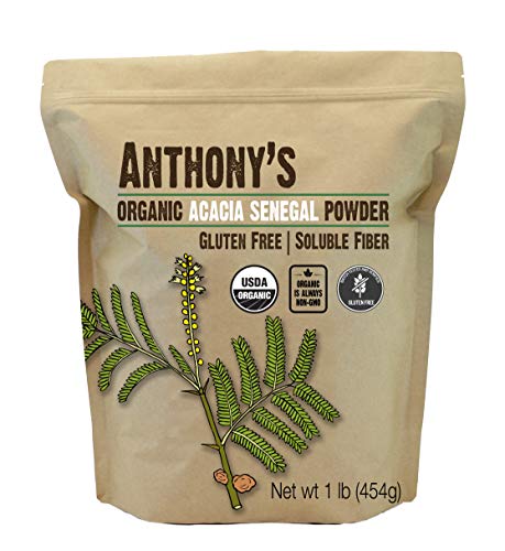 Book Cover Anthony's Organic Acacia Senegal Powder, 1lb, Batch Tested Gluten Free, Non GMO, Soluble Fiber, Prebiotic