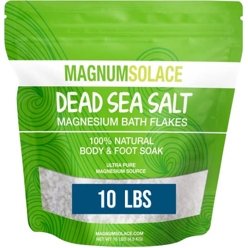 Book Cover Dead Sea Salt – Dead Sea Salts for Soaking – Magnesium Flakes for Bath Salt – Bath Salts for Women Relaxing, 10 lbs