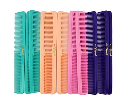 Book Cover 7 inch All Purpose Hair Comb. Hair Cutting Combs. Barber’s & Hairstylist Combs. Fresh Mix 12 Units.