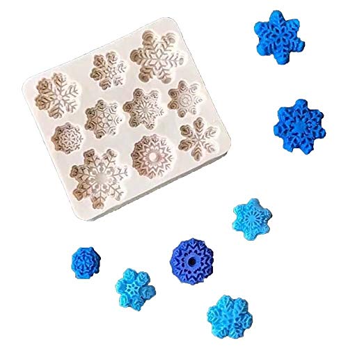 Book Cover 3D Snowflake Fondant Moldï¼Œ Silicone Mold for Sugarcraft Cake Decoration, Cupcake Topper, Polymer Clay, Soap Wax Making Crafting Projects