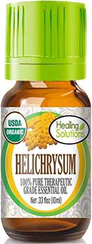 Book Cover Healing Solutions Organic 10ml Oils - Helichrysum Essential Oil - 0.33 Fluid Ounces