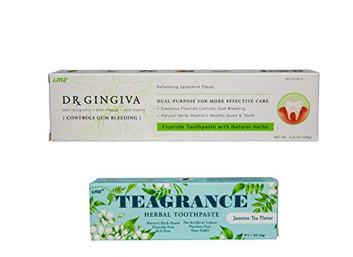Book Cover Plus Bonus 1 oz of Toothpaste! Dr. Gingiva Gum Bleeding Treatment, Excellent Results for Gingivitis and Periodontitis, Perfect for Gum Disease, Herbal Toothpaste with Fluoride, 4.25oz 1 Count