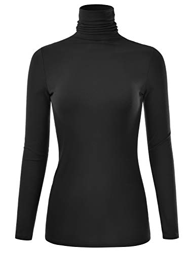 Book Cover EIMIN Women's Long Sleeve Turtleneck Lightweight Pullover Slim Shirt Top (S-3XL)