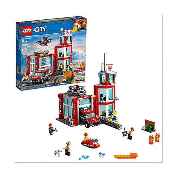 Book Cover LEGO City Fire Station 60215 Building Kit, New 2019 (509 Pieces)