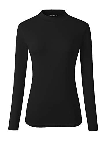 Book Cover Veranee Women's Long Sleeve Slim Fit Turtleneck Basic Layering T-Shirt