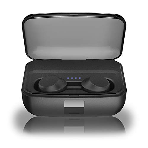 Book Cover True Wireless Earbuds Bluetooth 5.0 Headphones, Sports in-Ear TWS Stereo Mini Headset w/Mic Extra Bass IPX5 Waterproof Low Latency Instant Pairing 15H Battery Charging Case Noise Cancelling Earphones