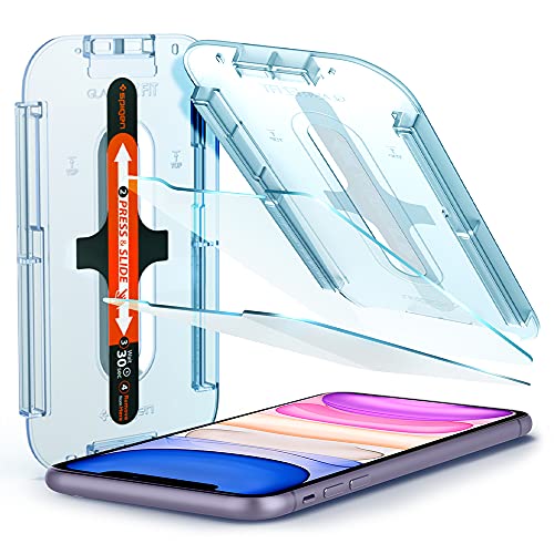 Book Cover Spigen Tempered Glass Screen Protector [Glas.tR EZ Fit] designed for iPhone 11 / iPhone XR [6.1 inch] [Case Friendly] - 2 Pack