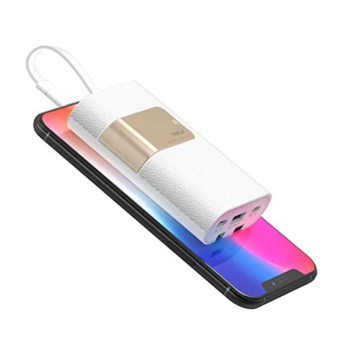 Book Cover iWALK USB C 10000mAh Portable Charger with Built in Cables,18W PD and QC3.0 Power Bank Compatible with iPhone 12/12Mini/12 Pro Max/11/Xs/X 8 7 Plus,Samsung Galaxy and More,White