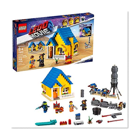 Book Cover LEGO THE LEGO MOVIE 2 Emmet’s Dream House/Rescue Rocket! 70831 Building Kit, Pretend Play Toy House for kids age 8+, New 2019 (706 Pieces)