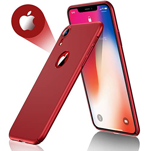 Book Cover CASEKOO Designed for iPhone XR Case Slim Fit Ultra Thin Case Hard Matte Finish with Great Grip Anti-Scratch Cover Only Compatible with iPhone XR 6.1 inch [Shell Series] - Lava Red