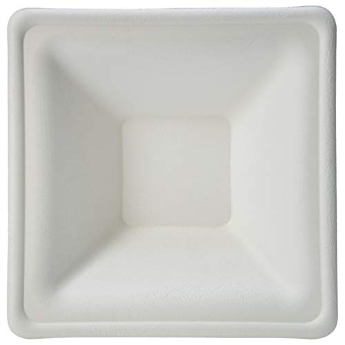 Book Cover AmazonBasics Compostable 12 oz. Square Rimmed Bowl, Pack of 500