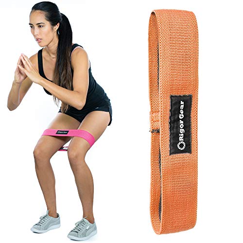 Book Cover WODSuperStore Skinny Fabric Booty Bands - Resistance Bands for Legs & Butt - Mini Resistance Loops - Tone It Up Hip Circle - Tones Glutes, Thighs & Hips (Coral, Heavy Resistance)