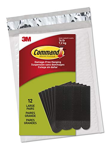 Book Cover Command Picture Hanging Strips, Black, Decorate Damage-Free, Easy to Open Packaging (PH206BLK-12NA)