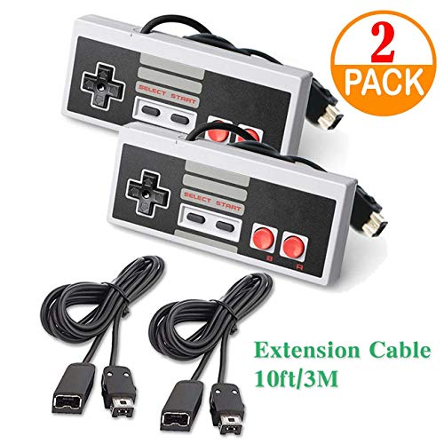 Book Cover Genleas 2 Pack Game Pad Controller Retro Game Joystick with 2 Pack 3 Meter Extension Cable Replace for Nintendo Mini NES Classic Edition