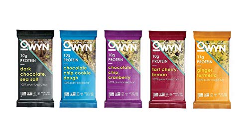 Book Cover OWYN 100% Vegan Plant-Based Protein Bars, 5 Flavor Variety Pack, 1.76 oz (Pack of 10)