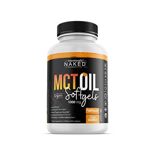 Book Cover 300 Organic C8/C10 MCT Oil Capsules - Keto, Paleo, Low Carb - Faster Metabolism, Ketosis, Sustainable Focus & Energy - Great for Travel - Flavorless, Non-GMO, BPA Free Bottle, 1000mg's per Softgel