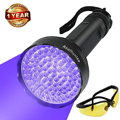 Book Cover UV Black Light Flashlight, Super Bright 100 LED #1 Best Pet Dog Cat Urine Detector light Flashlight for Pet Urine Stains, UV Blacklight Flashlight with UV Sunglasses for Bed Bugs Scorpions, Home Hotel