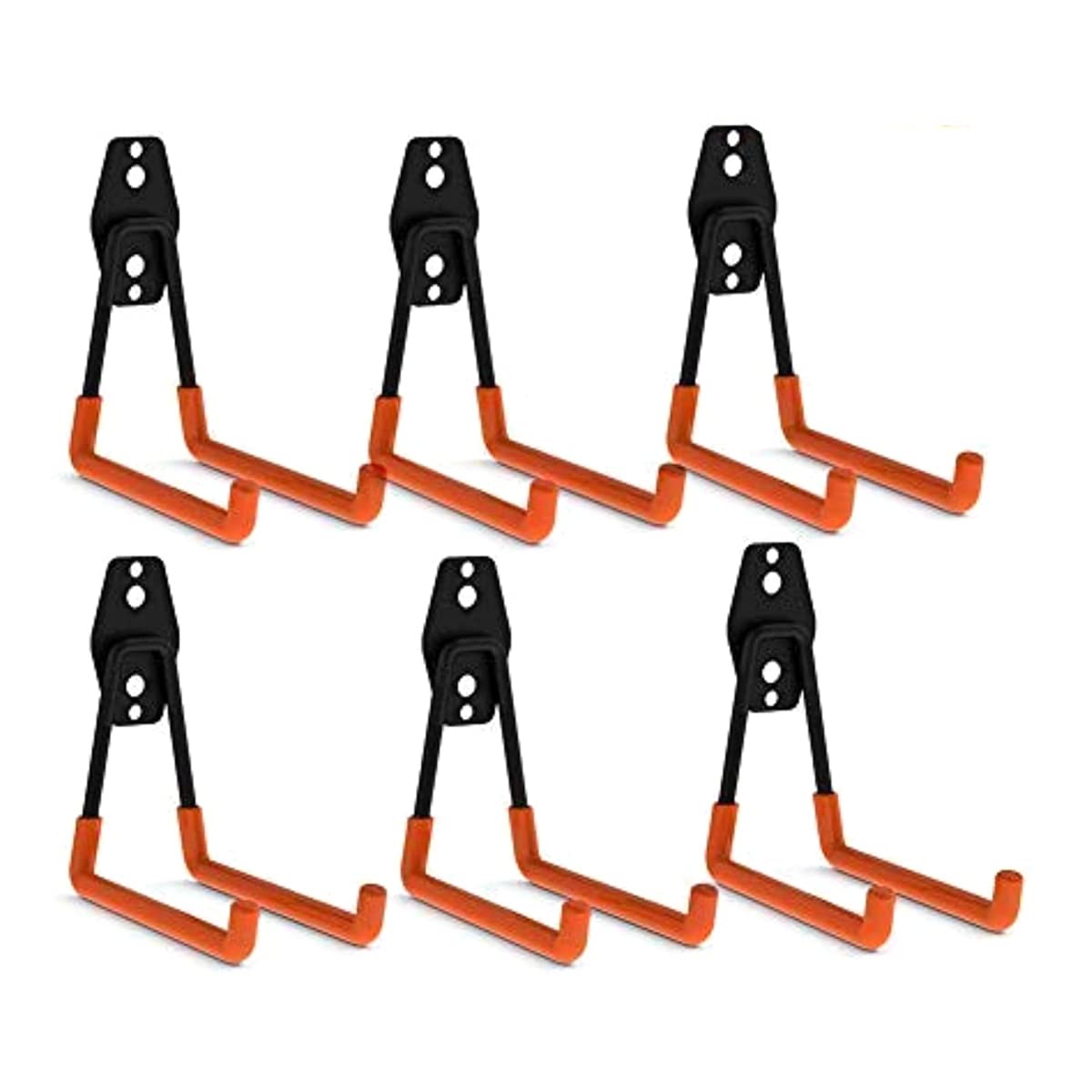 Book Cover CoolYeah Steel Garage Storage Utility Double Hooks, Heavy Duty for Organizing Power Tools,Large U Hooks (pack of 6, 5 × 5 × 4.1 inches)