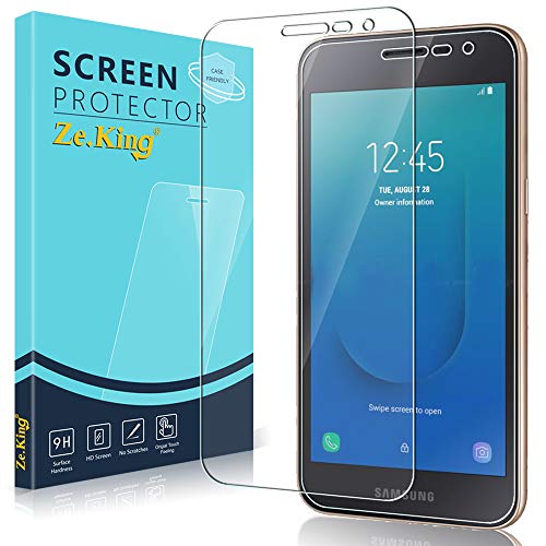 Book Cover [2-Pack] Samsung Galaxy J2 Core Screen Protector Tempered Glass, Zeking 0.33mm 2.5D Edge 9H Hardness [Anti Scratch][Anti-Fingerprint] Bubble Free, Lifetime Replacement Warranty
