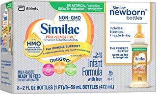 Book Cover Similac Pro-Sensitive NON-GMO - Infant Formula 2oz (pack of 8) plus 1 nipple & ring
