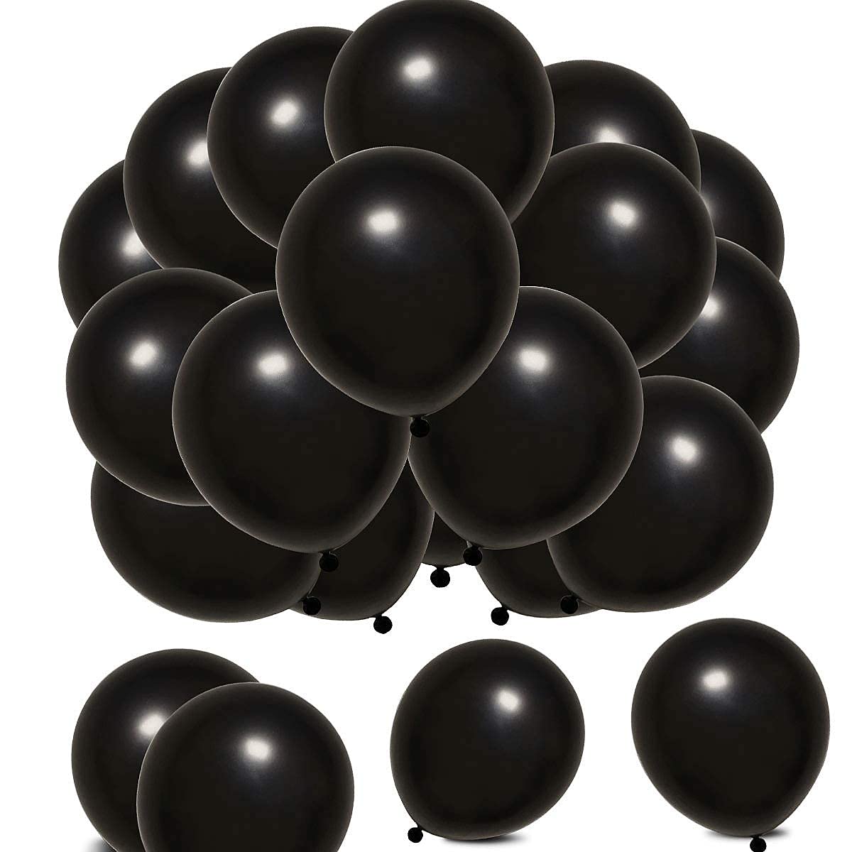 Book Cover Elecrainbow 100 Count 320 Grams Thickened Black Balloons for Anniversary, Birthday, Retirement, Farewell, Memorial, Going Away Party, Basketball, Halloween Party,Pack of 100 …