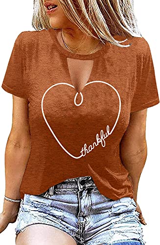 Book Cover Thankful Heart T Shirt Cute Graphic Tees O-Neck Casual Short Sleeve Tops Soft Shirt for Women