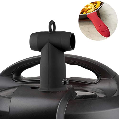 Book Cover Steam Diverter, Silicone Steam Release Valve Accessory Cooker Pressure Release for Instant Pot Duo/Duo Plus/Smart/Ultra Models and Hot Handle Holders for Cast Iron Pot/Pan as Gift