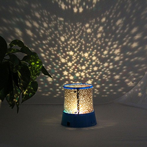 Book Cover LED Night Light Star Baby Kids Sleep USB Projector Rotation Colorful Light Lamp Figurine Lights for Garden, Patio, Party, Yard, Outdoor/Indoor Decorations (Blue)