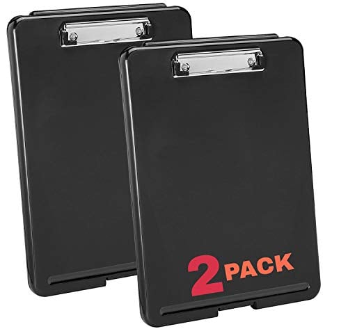 Book Cover 1InTheOffice Plastic Storage Clipboard, Black,Letter Size,(2 Pack)