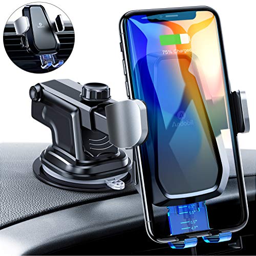 Book Cover andobil Wireless Car Charger Mount, Auto Clamping 10W/7.5W Qi Fast Charging Car Mount Air Vent Dashboard Windshield Phone Holder Compatible iPhone Xs Max/Xs/XR/X/8+/8, Samsung S10+/S10/S9+/S9/S8+/S8